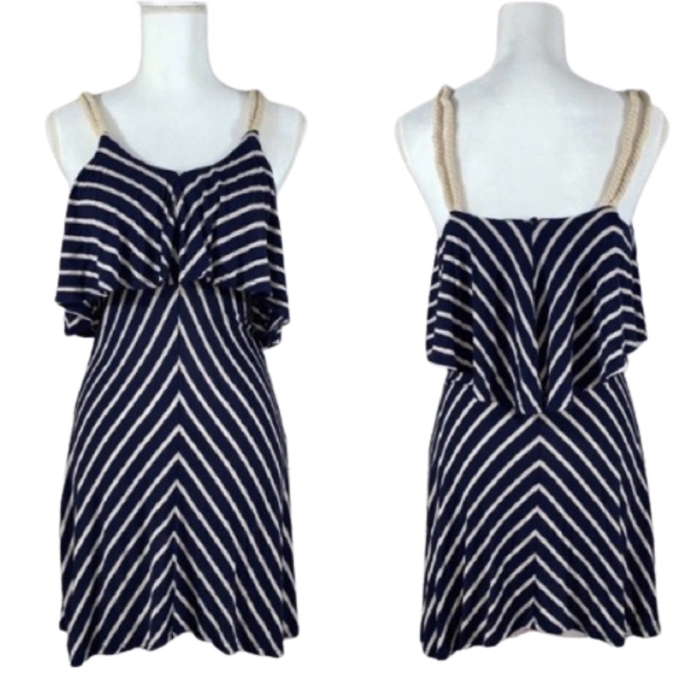 Monteau Black & White Sleeveless Rope Dress- Size Small